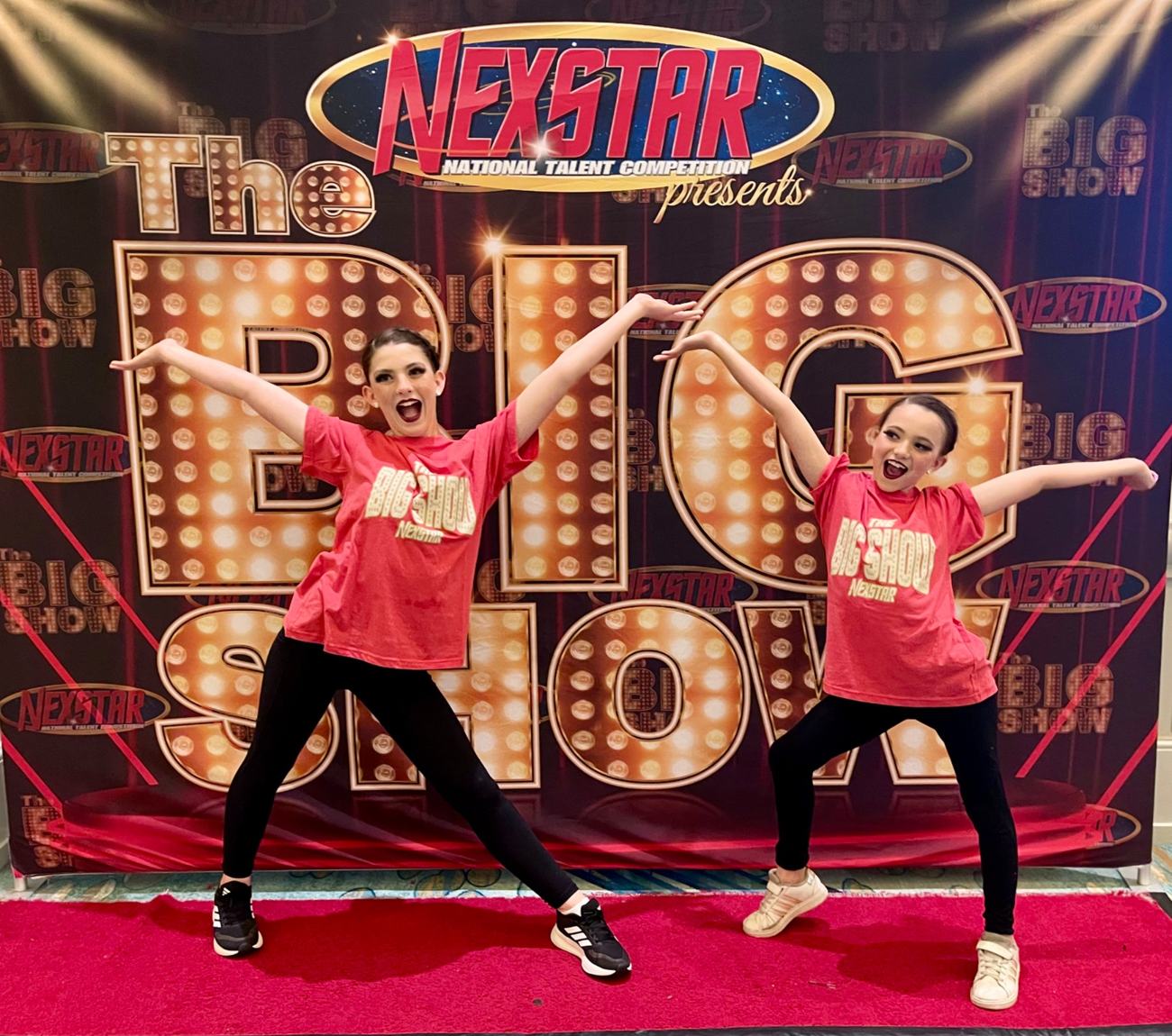 The sisters celebrating dance competition awards